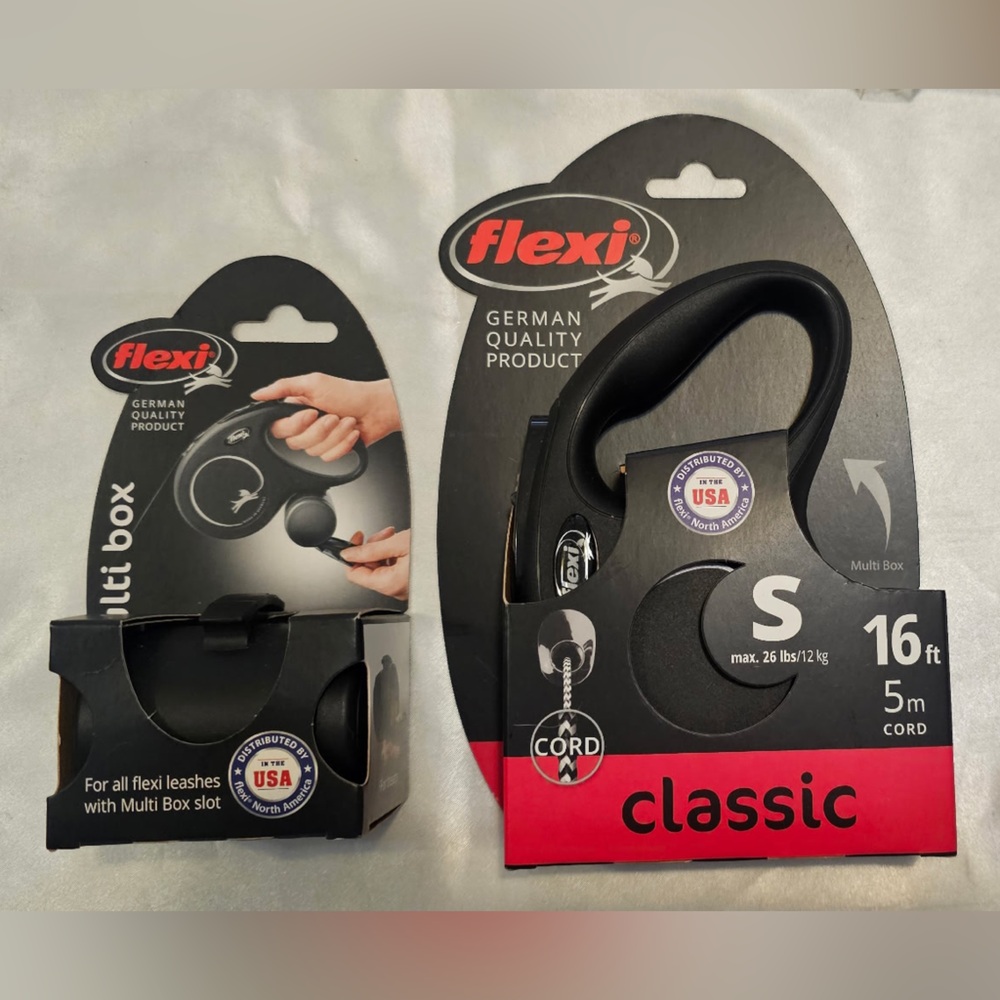 Flexi Classic Retractable Leash (S) and Multi Box
